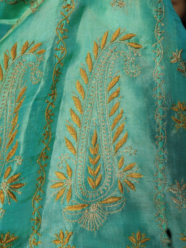 sea green organza Anarkali