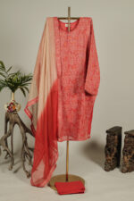 red block-printed