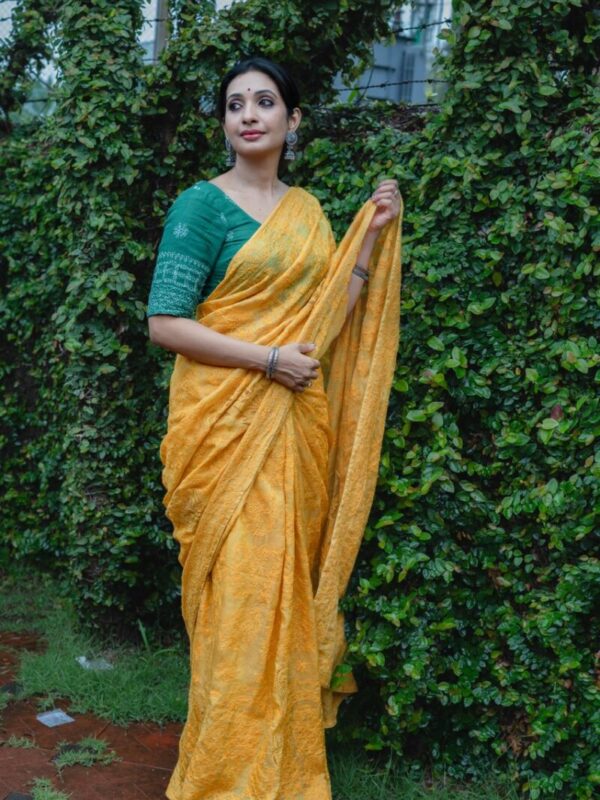 Yellow Silk Saree
