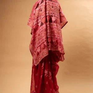 Silk Organza Saree with Bakhiya Embroidery & Cutwork