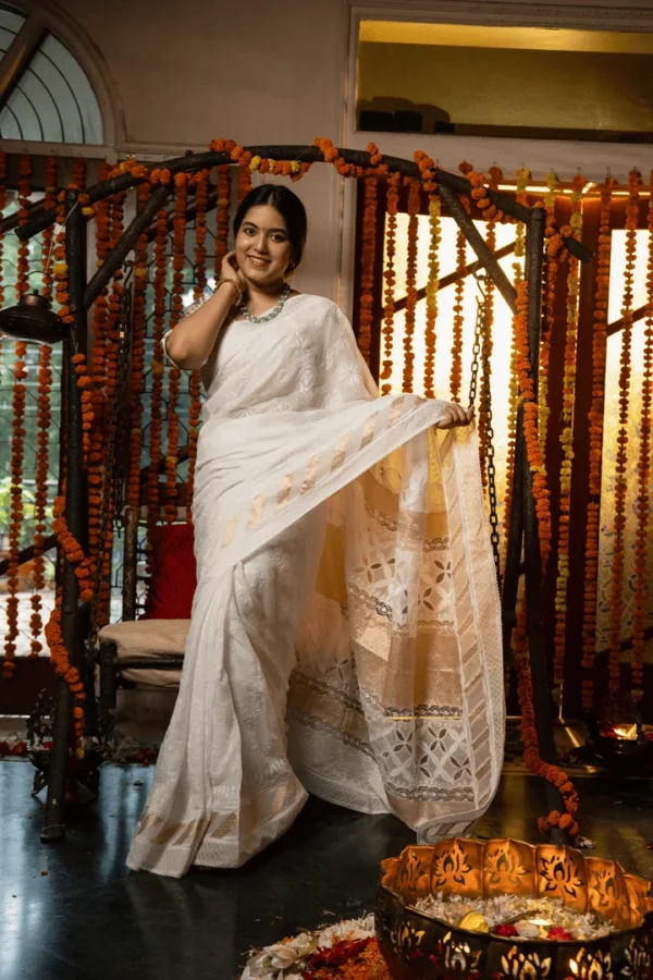 Onam Collection Saree in Kota Chikankari with Elegant Finish - Image 5