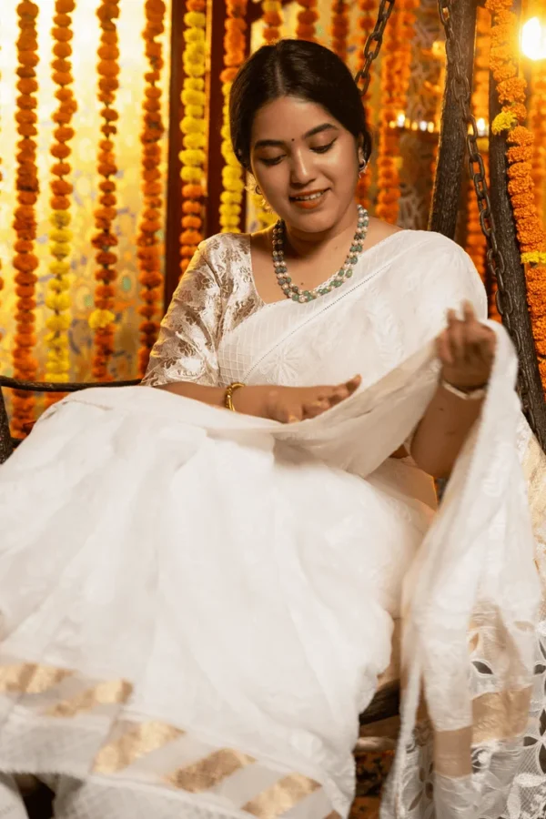 Onam Collection Saree in Kota Chikankari with Elegant Finish - Image 4