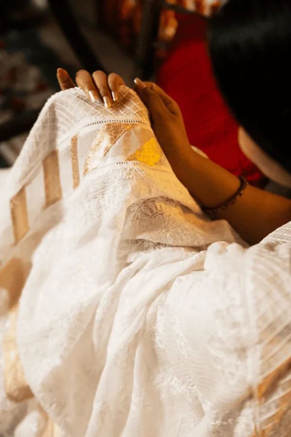 Onam Collection Saree in Kota Chikankari with Elegant Finish - Image 2