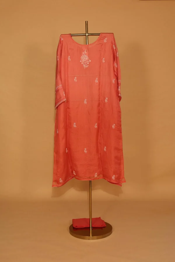 Red Kota Suit Set – Semi-Stitched 3 Pc with Elegant Embroidery - Image 6