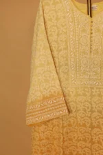 Yellow Kota Suit Set – 3 Pc Semi-Stitched with Elegant Embroidery - Image 4