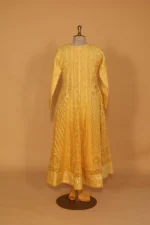 Yellow Voil Anarkali Full Flared 3 Pc Set with Elegant Embroidery - Image 5
