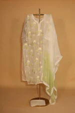 Patti Work Organza Suit Set – 3 Pc Semi-Stitched Elegant Ethnic Wear