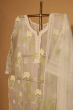 Patti Work Organza Suit Set – 3 Pc Semi-Stitched Elegant Ethnic Wear - Image 2