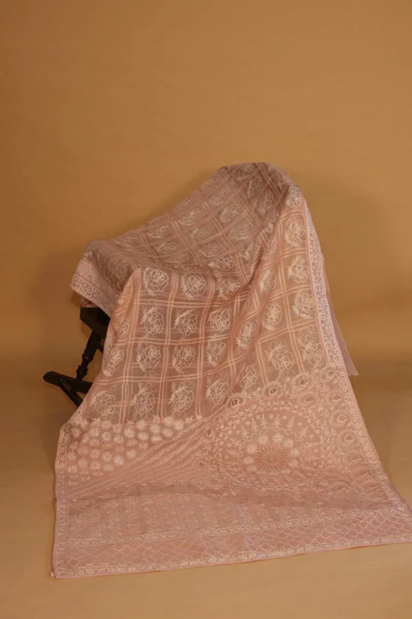 Silk Organza Designer Saree with Bakhiya Border - Image 1