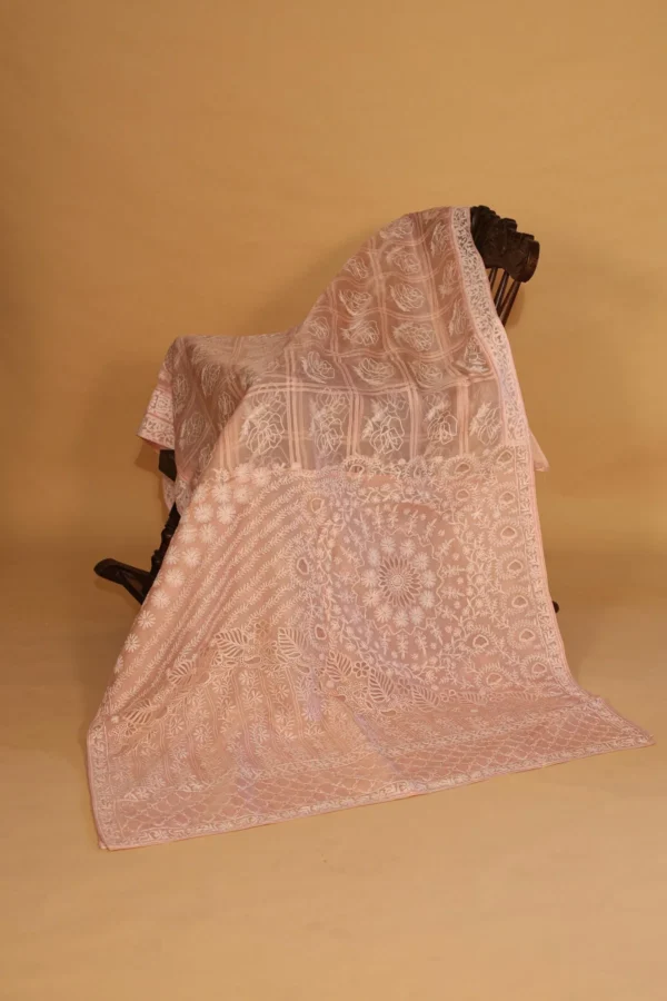 Silk Organza Designer Saree with Bakhiya Border - Image 2