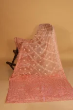 Silk Organza Saree with Tapechi Embroidery and Cutwork