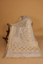 Silk Organza Saree with Golden Patti Border