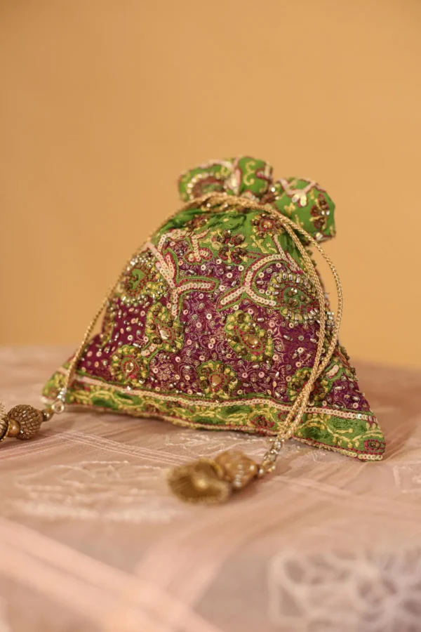 Mirror Work Handmade Potli Bag - Image 2