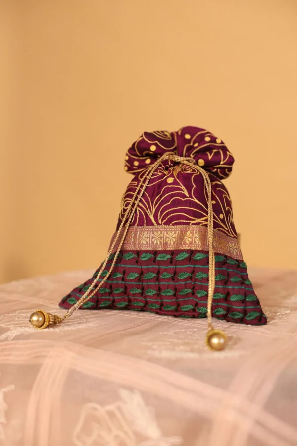 Handcrafted Ethnic Potli with Thread Embroidery - Image 1