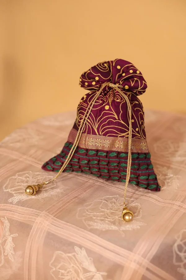 Handcrafted Ethnic Potli with Thread Embroidery - Image 2