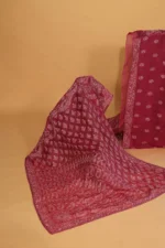 Purple Silk Organza Saree with Heavy Embroidery - Image 3