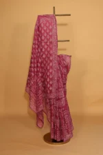 Purple Silk Organza Saree with Heavy Embroidery - Image 4