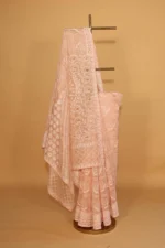 Silk Organza Designer Saree with Bakhiya Border - Image 3