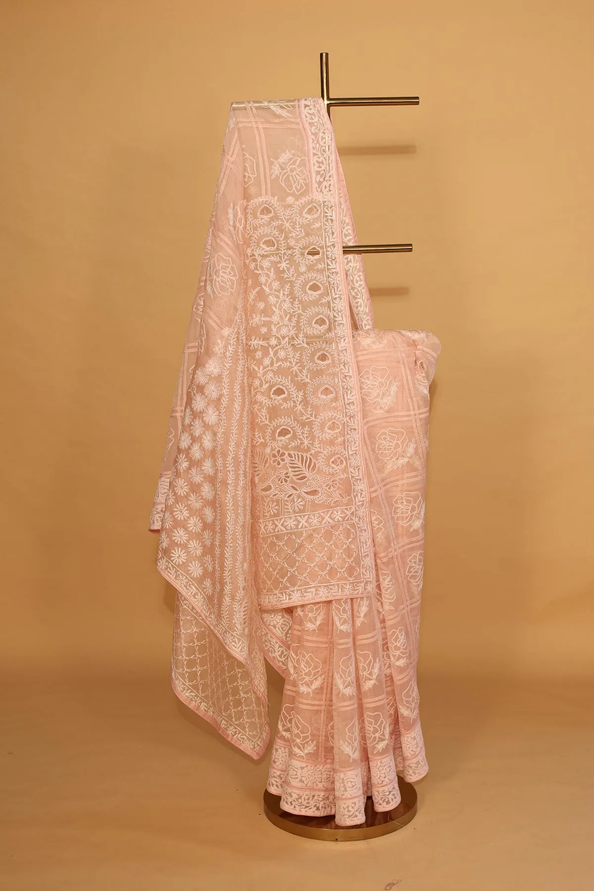IMG_4184 Silk Organza Designer Saree with Bakhiya Border - Image 3