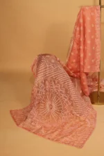 Silk Organza Saree with Tapechi Embroidery and Cutwork - Image 3