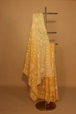 Yellow Kota Chikankari Saree with Blouse Piece - Image 4