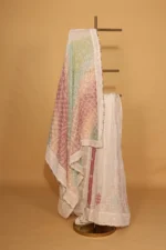 Multicolour Zari Kota Chikankari Saree - Image 3