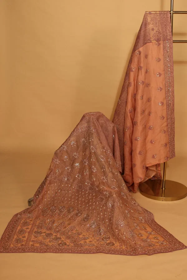 Silk Organza Saree with All Over Zardozi and Tapechi Embroidery - Image 6