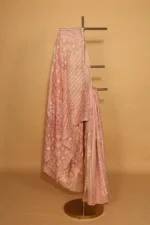 Silk Organza Saree with Tapechi Embroidery and Cutwork