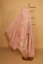 Silk Organza Saree with Tapechi Embroidery and Cutwork - Image 2