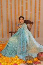 Alankrit Light Blue Shade Saree - Image 3