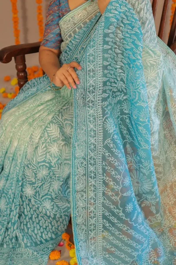 Alankrit Light Blue Shade Saree - Image 1