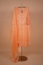 Orange Kota Ghaspatti Suit Set 4pcs - Image 2