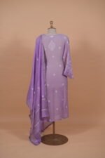 Lilac Mul Chanderi Ghaspaati Suit - Image 3