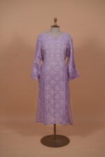 Lilac Mul Chanderi Ghaspaati Suit - Image 4
