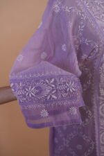 Lilac Mul Chanderi Ghaspaati Suit - Image 6