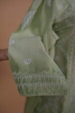 green coloured silk Ghaspatti Suit set - Image 5