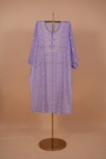 Lilac Mul chanderi Suit Set with Ghaspatti embroidery