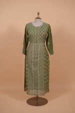 Dunk Green Tissue Green Suit with Ghaspatti embroidery