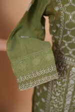 Dunk Green Tissue Green Suit with Ghaspatti embroidery - Image 3