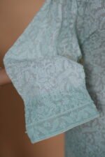 Light blue shaded Kota Suit Set with Bakhiya and Phanda work - Image 4