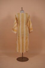 Mustard Yellow organza pintucks ghaspatti suit - Image 5