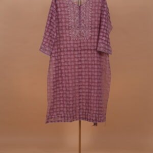 Wine colored Kota Suit Set with Ghaspatti Embroidery