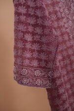 Wine colored Kota Suit Set with Ghaspatti Embroidery - Image 2