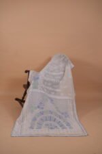 White check organza saree with multicolor embroidery - Image 2