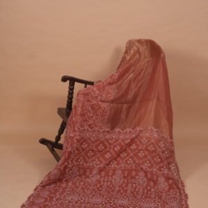 Rust brown kota tissue saree