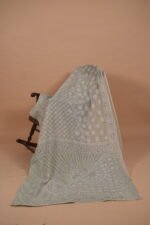 Check organza saree with tapechi embroidery & cutwork