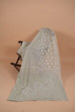 Check organza saree with tapechi embroidery & cutwork - Image 2