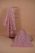 Rose pink kota saree with mix match color tapechi and bakhiya embroidery - Image 3