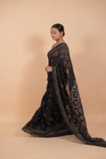 Silk Organza saree with ghaspatti embroidery - Image 4