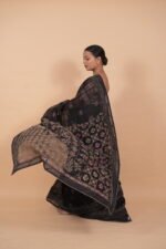 Silk Organza saree with ghaspatti embroidery - Image 5